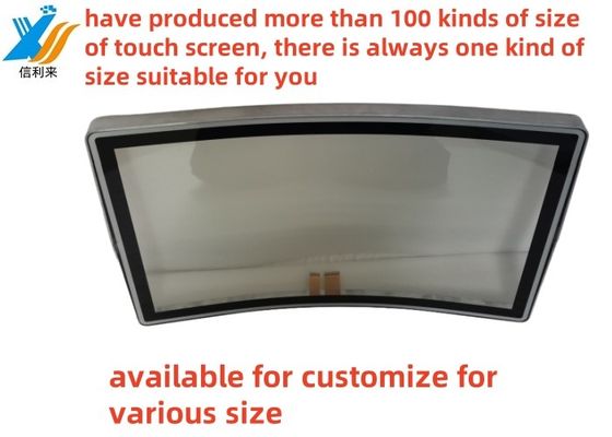 32 inch gebogen aanraakschermpaneel Multi touch PCAP aanraakscherm waterdicht oliebestendige Anti-UV aanpasbare industriële commerciële medische jukeboxes