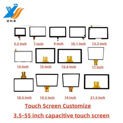 Aanpassen Multi-size multi-touch geprojecteerde capacitieve (PCAP) GG GFF touchscreen paneel voor industriële medische commerciële onderwijs vending machine