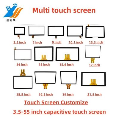 Op maat gemaakte geprojecteerde capacitieve touchpaneel 14 inch met USB-interface waterdicht oliedicht Anti-UV AR AG AF