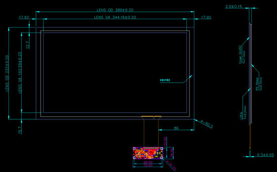15.6 inch capacitieve touchscreen met 10 touchpoints 1980*1280 glas voor medische toepassingen