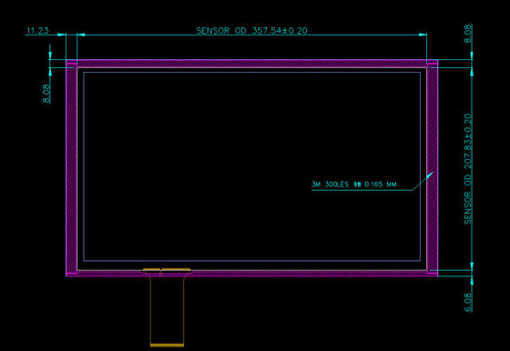 15.6 inch capacitieve touchscreen met 10 touchpoints 1980*1280 glas voor medische toepassingen