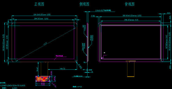 13.3'' Industrial Multi Touch Screen Panel met USB en IIC Interface G+G structuur