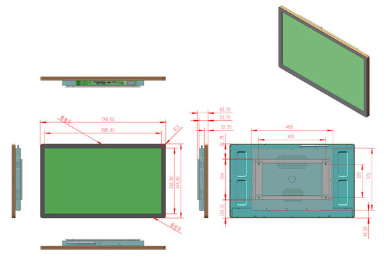32 inch capacitieve touch monitor assemblage kit -30C-80C Neem uw industriële operaties naar het volgende niveau